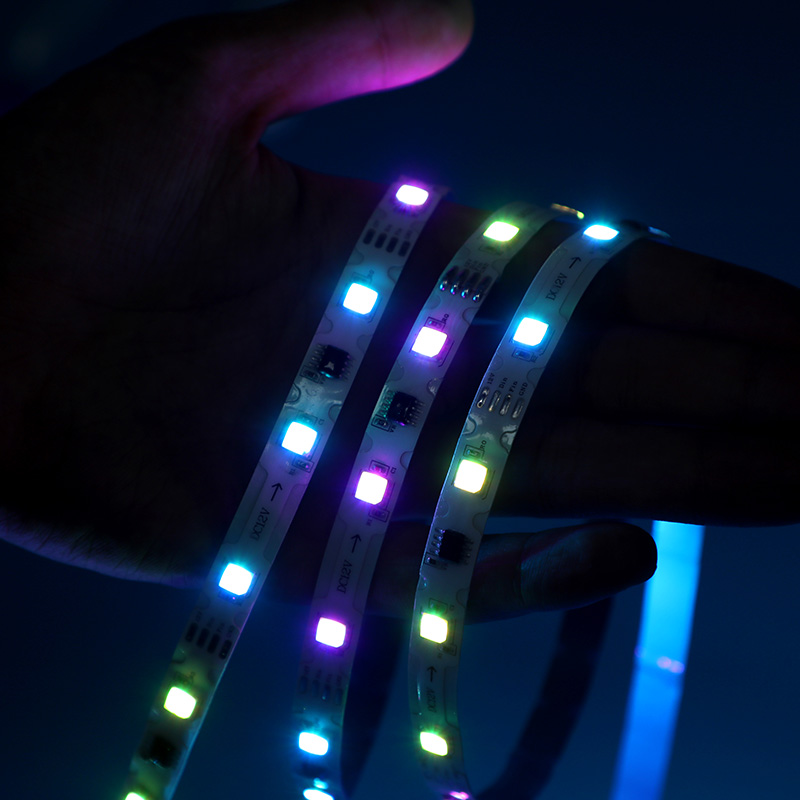 12V 5050 S type 1-meter 36-light color-changing LED light strip (external IC, point-to-point transmission) (with rain protection or not)