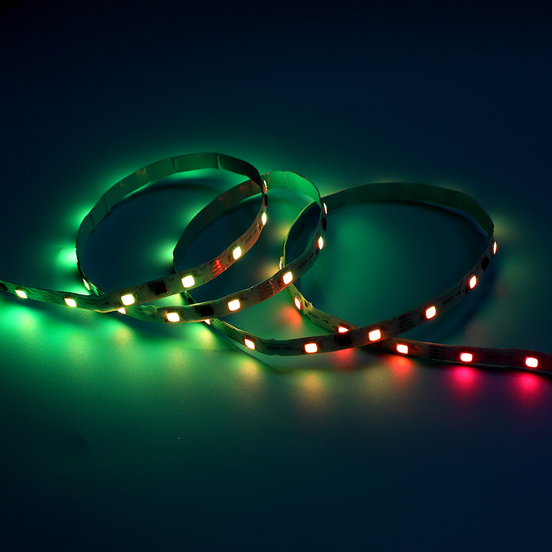 12V 5050 S type 1-meter 36-light color-changing LED light strip (external IC, point-to-point transmission) (with rain protection or not)