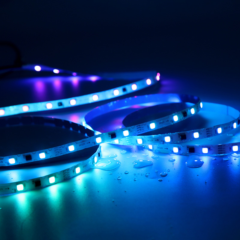 12V 5050 S type 1-meter 36-light color-changing LED light strip (external IC, point-to-point transmission) (with rain protection or not)